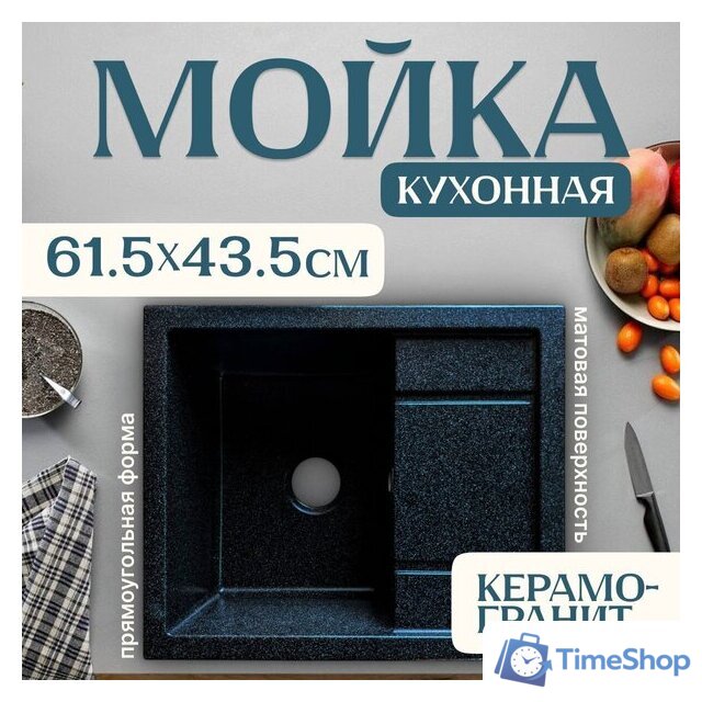 Кухонная мойка Saniteco Fortis (черный) - Изображение №1 — Интернет-магазин Time-Shop