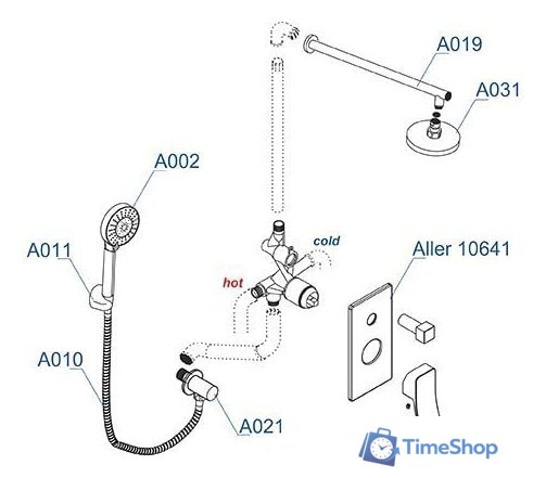 Душевая система  Wasserkraft A14131 - Изображение №7 — Интернет-магазин Time-Shop