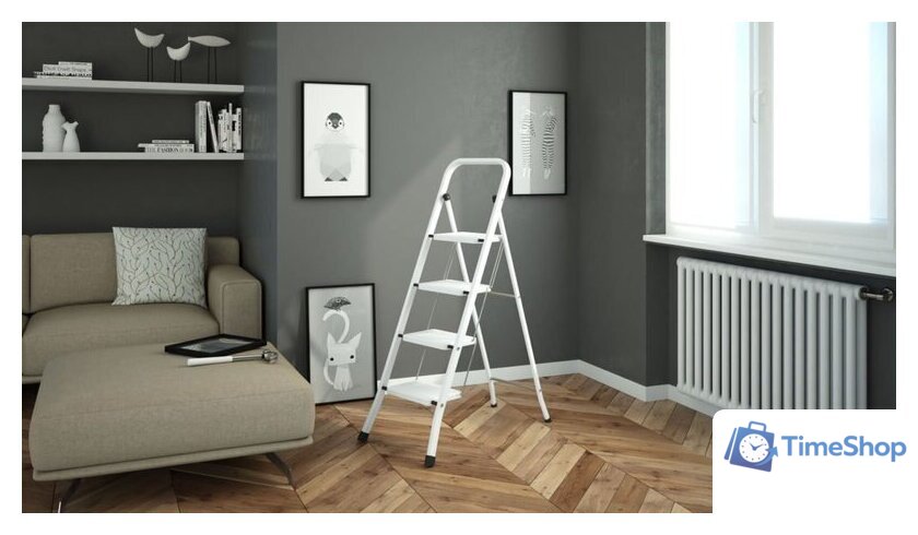 Лестница-стремянка Colombo Factotum 4 Steel G110L04W (4 ступени) - Изображение №2 — Интернет-магазин Time-Shop