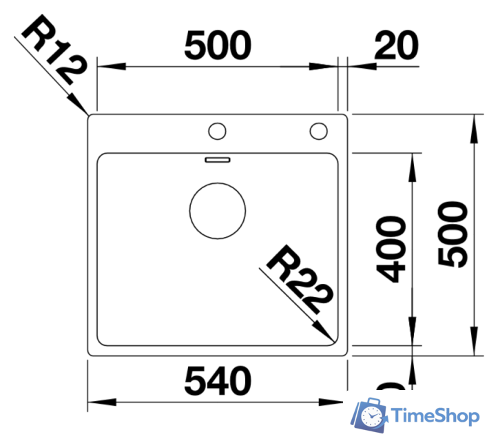 Кухонная мойка Blanco Andano 500-IF/A 525245 (с клапаном-автоматом, сатин) - Изображение №5 — Интернет-магазин Time-Shop