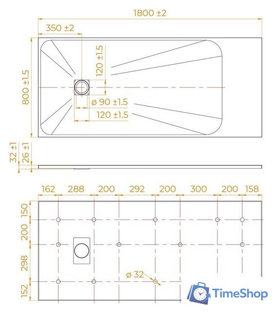Душевой поддон RGW TSS-W 80x180 - Изображение №7 — Интернет-магазин Time-Shop