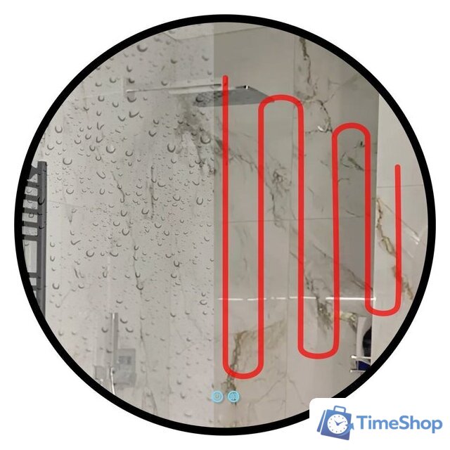 Зеркало с подсветкой  EMZE 60 LED.UV.60.60.CHE.AF.4K (черный с УФ-окантовкой и подсветкой) - Изображение №8 — Интернет-магазин Time-Shop