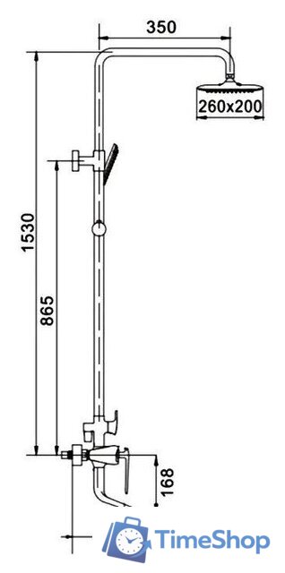 Душевая система  Rose R1336 - Изображение №2 — Интернет-магазин Time-Shop