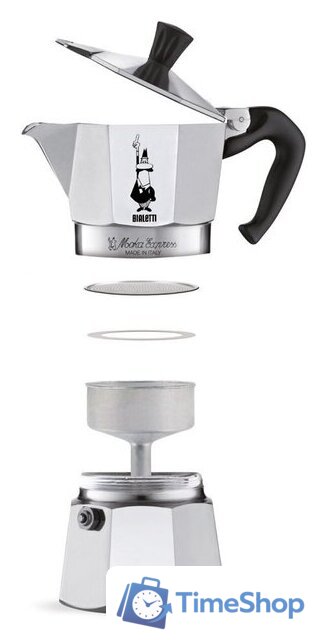 Гейзерная кофеварка Bialetti Moka Express (12 порций) - Изображение №2 — Интернет-магазин Time-Shop