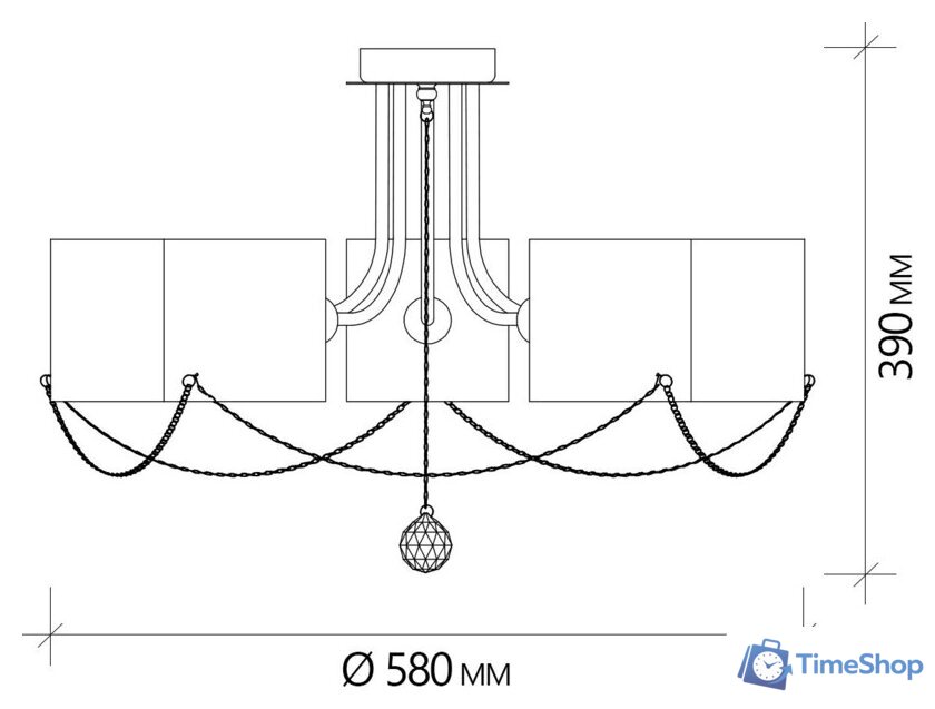 Люстра средней высоты Escada Intense 683/5P E14*40W Chrome - Изображение №7 — Интернет-магазин Time-Shop