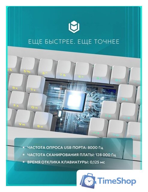Клавиатура IO by Red Square Type 68 Magnetic g3ms Magnetite Ice (белый) - Изображение №5 — Интернет-магазин Time-Shop