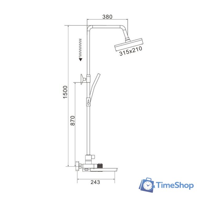 Душевая система  Rose R1896H - Изображение №18 — Интернет-магазин Time-Shop