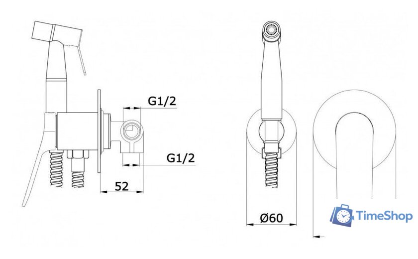 Гигиенический душ Vieir V343553-S - Изображение №2 — Интернет-магазин Time-Shop