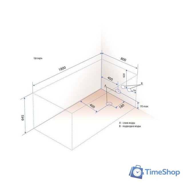 Ванна Triton Цезарь 180x80 (с каркасом) - Изображение №8 — Интернет-магазин Time-Shop