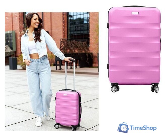 Чемодан-спиннер Peterson PTN 5806-W-S (розовый) - Изображение №2 — Интернет-магазин Time-Shop