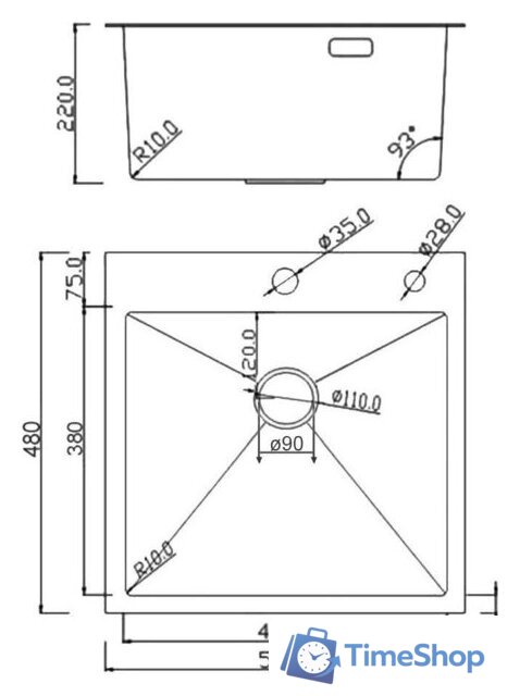 Кухонная мойка Roxen Simple 560220-50B-GR графит/текстурная PVD покрытие (с коландером и дозатором) - Изображение №19 — Интернет-магазин Time-Shop