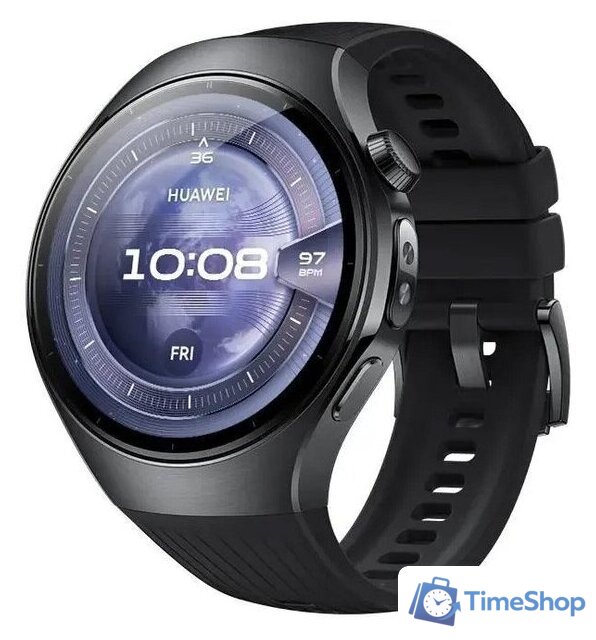 Умные часы Huawei Watch 5 46 мм (черный, с черным силиконовым ремешком, международная версия) - Изображение №1 — Интернет-магазин Time-Shop