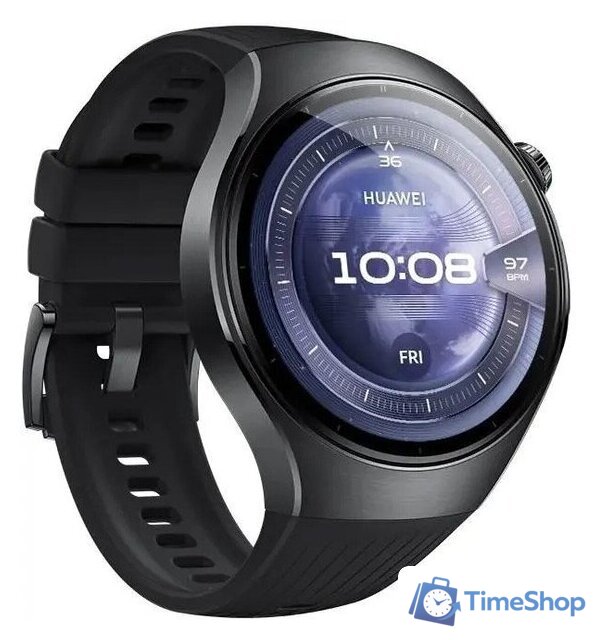 Умные часы Huawei Watch 5 46 мм (черный, с черным силиконовым ремешком, международная версия) - Изображение №4 — Интернет-магазин Time-Shop