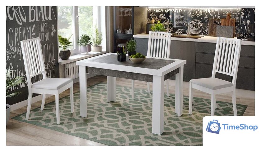 Кухонный стол Трия Хьюстон тип 4 (белый/ателье темный) - Изображение №3 — Интернет-магазин Time-Shop