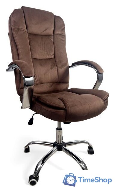 Офисное кресло Calviano Bravo (коричневый велюр) - Изображение №1 — Интернет-магазин Time-Shop