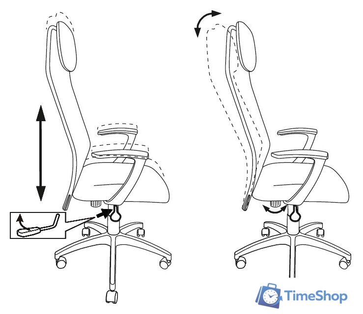 Офисное кресло Бюрократ KB-8 TW-01 TW-11 (черный) - Изображение №6 — Интернет-магазин Time-Shop