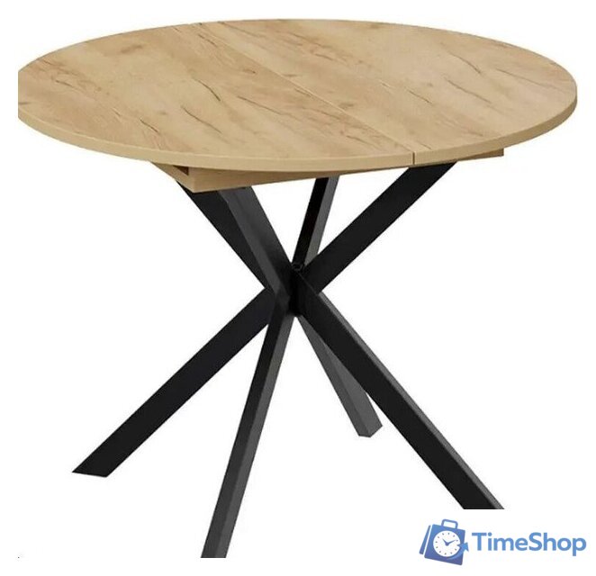 Кухонный стол Трия Мэдисон раздвижной тип 1 (черный муар/дуб крафт золотой) - Изображение №1 — Интернет-магазин Time-Shop