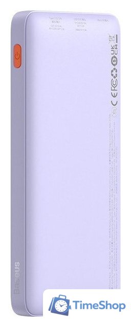 Внешний аккумулятор Baseus Airpow Fast Charge Power Bank 20W 10000mAh (сиреневый) - Изображение №4 — Интернет-магазин Time-Shop