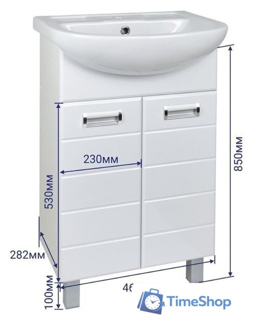  Doratiz Тумба под умывальник Doratiz Вега 50 9912.495 (белый) - Изображение №11 — Интернет-магазин Time-Shop