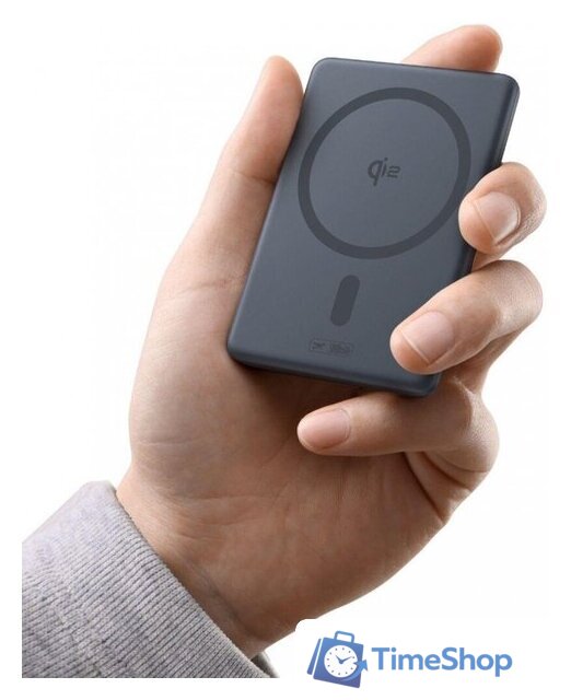 Внешний аккумулятор Baseus PicoGo AM31 Mini Magnetic Power Bank with Stand 20W 5000mAh (серый) - Изображение №5 — Интернет-магазин Time-Shop