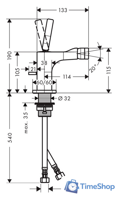 Смеситель Axor Citterio E 36120000 (хром) - Изображение №2 — Интернет-магазин Time-Shop