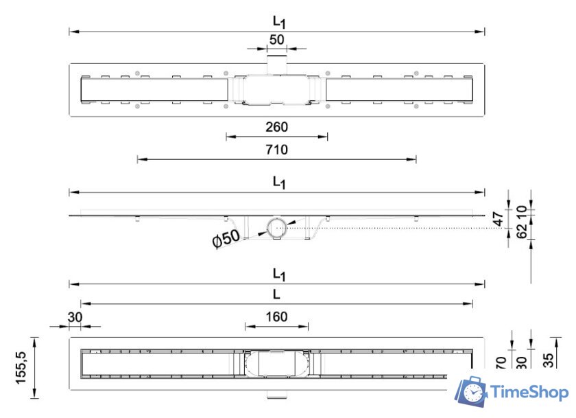 Трап/канал Styron STY-M-70-FF - Изображение №2 — Интернет-магазин Time-Shop