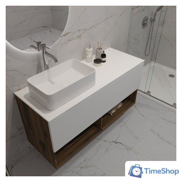  ЗОВ Тумба под умывальник Кито-2 120 2K120LA0MWMC-KP13W (аттик/белый матовый) - Изображение №7 — Интернет-магазин Time-Shop