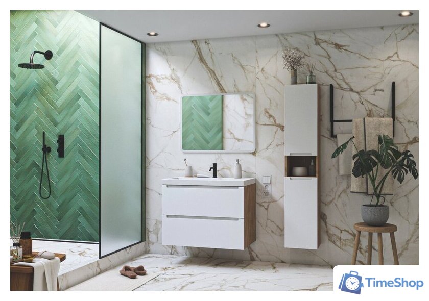  ЗОВ Шкаф-пенал для ванной Дион 150 DP150LHO0M9003MKV5 (белый матовый/дуб) - Изображение №3 — Интернет-магазин Time-Shop