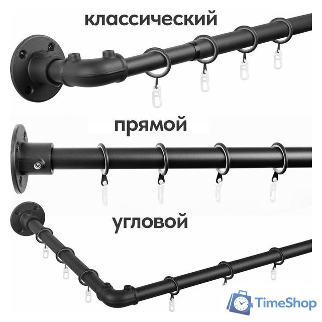 Карниз для штор UG Home Раздвижной 1-рядный 1КМ-У-49-360-Ч (черный, 0.49-3.6м) - Изображение №8 — Интернет-магазин Time-Shop