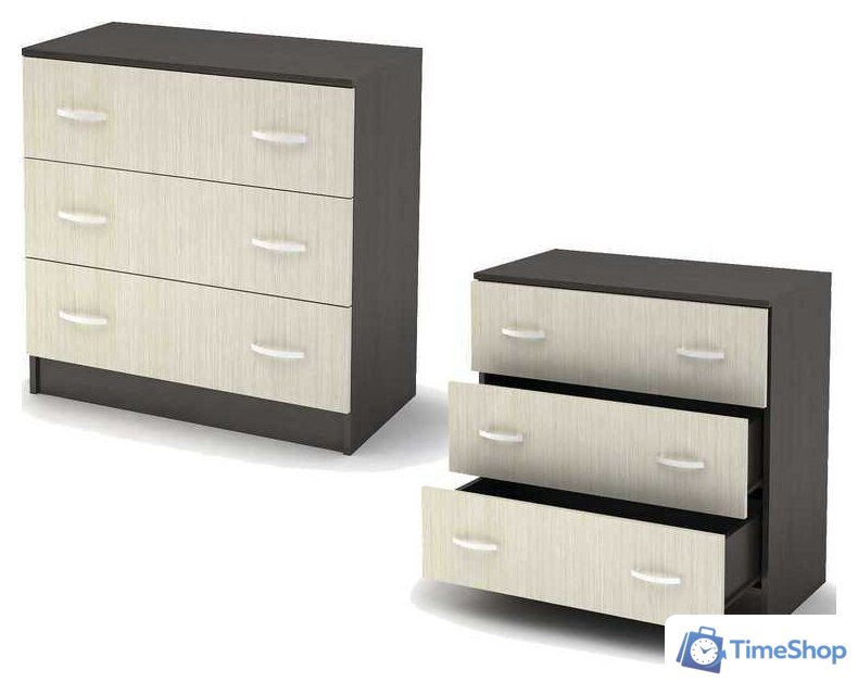 Комод Стендмебель Бася КМ-551-М 3 ящика (дуб белфорт-венге) - Изображение №1 — Интернет-магазин Time-Shop
