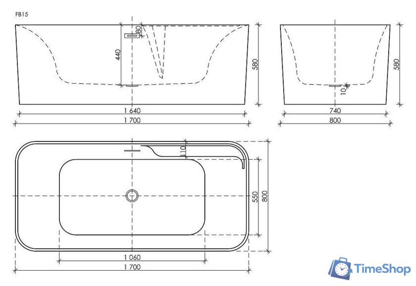 Ванна Ceramica Nova Sigma FB15 170x80 - Изображение №6 — Интернет-магазин Time-Shop
