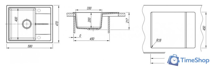 Кухонная мойка Dr. Gans Smart Ника 58 25.070.B0580.401 (белый) - Изображение №3 — Интернет-магазин Time-Shop