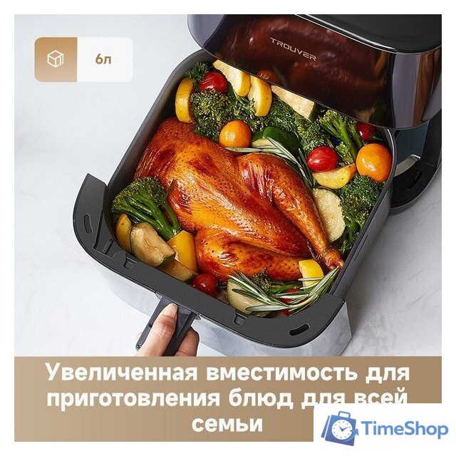 Аэрогриль (аэрофритюрница) Trouver Air Fryer FD10 Pro VFF12A (черный) - Изображение №7 — Интернет-магазин Time-Shop