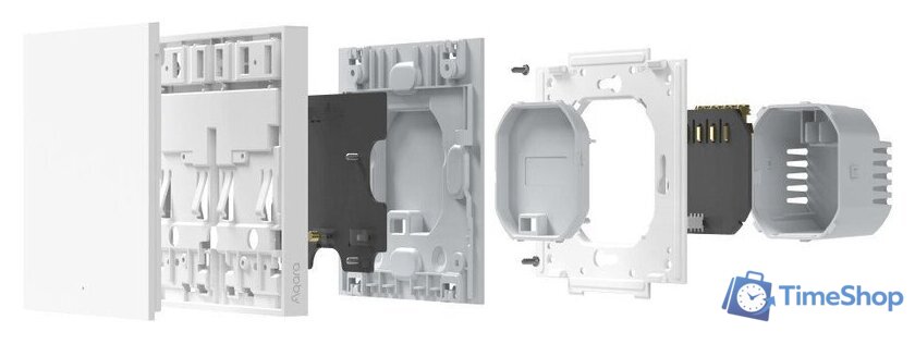 Умный выключатель Aqara Smart Wall Switch H1 одноклавишный без нейтрали (серый) - Изображение №3 — Интернет-магазин Time-Shop