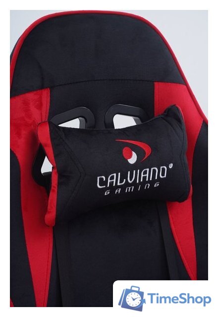 Игровое (геймерское) кресло Calviano 1584 (велюр, черный/красный) - Изображение №18 — Интернет-магазин Time-Shop