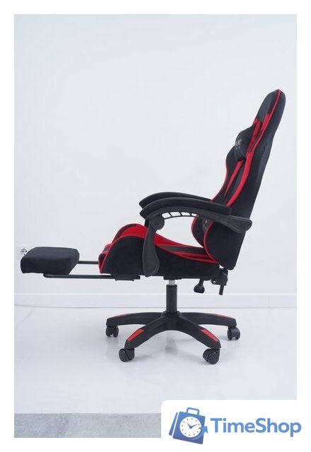 Игровое (геймерское) кресло Calviano 1584 (велюр, черный/красный) - Изображение №9 — Интернет-магазин Time-Shop