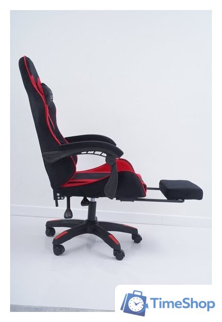 Игровое (геймерское) кресло Calviano 1584 (велюр, черный/красный) - Изображение №3 — Интернет-магазин Time-Shop