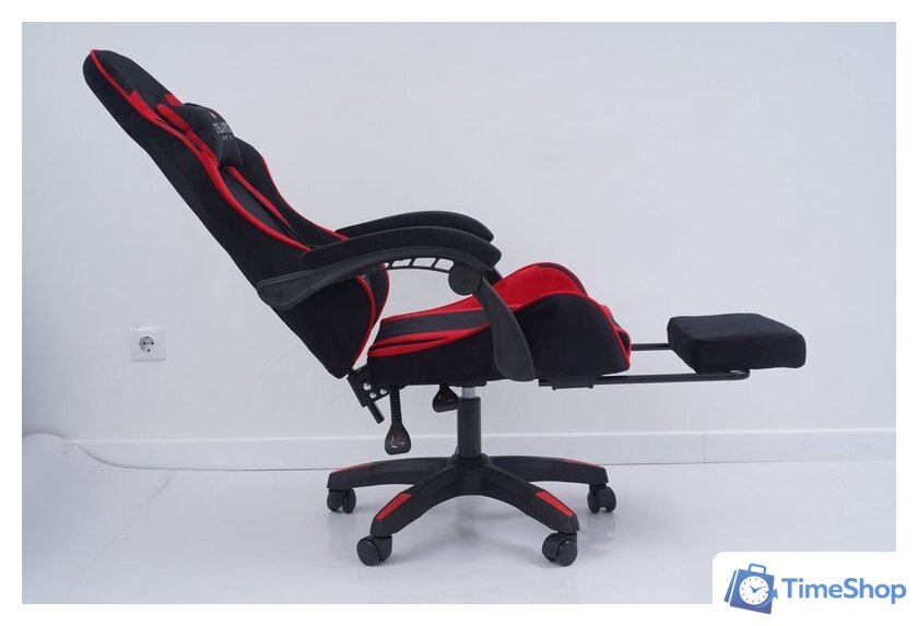 Игровое (геймерское) кресло Calviano 1584 (велюр, черный/красный) - Изображение №13 — Интернет-магазин Time-Shop