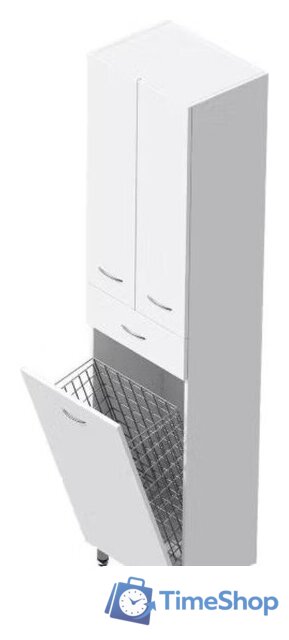  Onika Шкаф-пенал для ванной Модерн 46.17 R с корзиной (404602) - Изображение №3 — Интернет-магазин Time-Shop