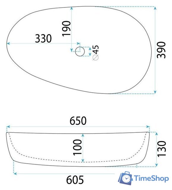 Умывальник Rea Sandra 65 REAU8423 - Изображение №5 — Интернет-магазин Time-Shop