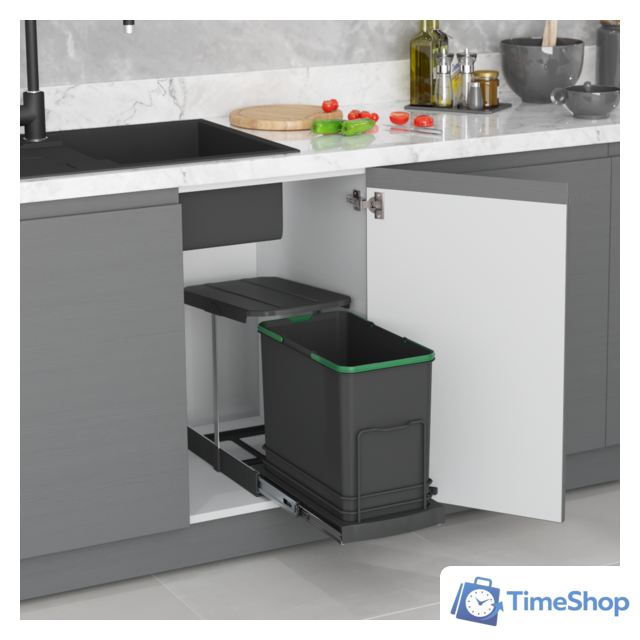 Мусорное ведро Starax S-2571-A 24 л (антрацит) - Изображение №2 — Интернет-магазин Time-Shop