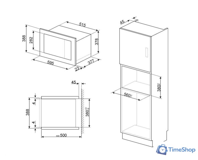 Микроволновая печь Smeg FMI425X - Изображение №4 — Интернет-магазин Time-Shop