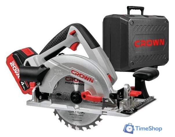 Дисковая (циркулярная) пила Crown CT25002-165HX-4 BMC (с 1-им АКБ, кейс) - Изображение №1 — Интернет-магазин Time-Shop