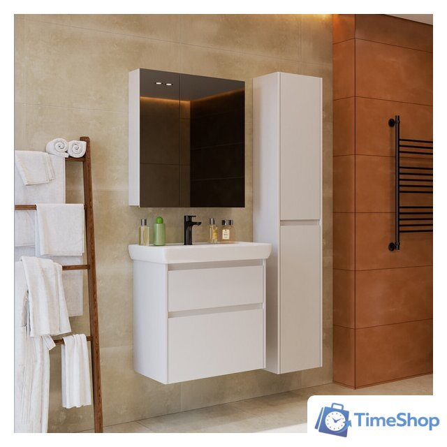  Lemark Шкаф с зеркалом Universal 80 LM80ZS-U (белый глянец) - Изображение №5 — Интернет-магазин Time-Shop