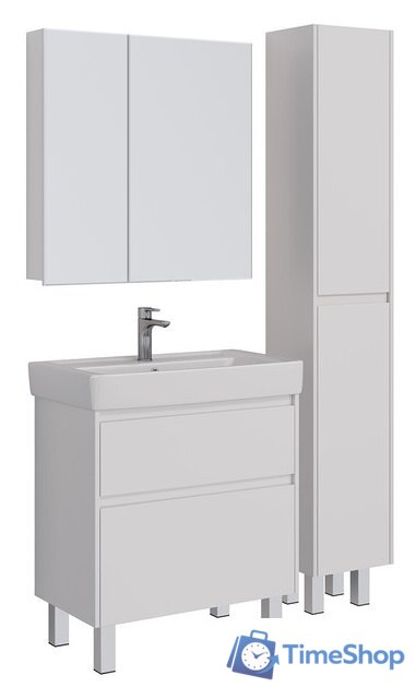  Lemark Шкаф с зеркалом Universal 80 LM80ZS-U (белый глянец) - Изображение №4 — Интернет-магазин Time-Shop