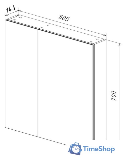  Lemark Шкаф с зеркалом Universal 80 LM80ZS-U (белый глянец) - Изображение №6 — Интернет-магазин Time-Shop
