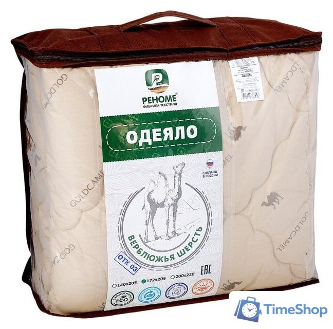 Одеяло Реноме Евро Тик 80/20 42/032н 200x220 (верблюжья шерсть, 320) - Изображение №1 — Интернет-магазин Time-Shop