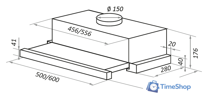 Кухонная вытяжка MAUNFELD VS Fast 50 (черный) - Изображение №2 — Интернет-магазин Time-Shop