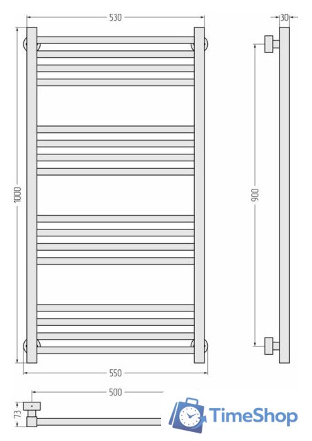 Полотенцесушитель Сунержа Модус Pro 100x50 31-0450-1050 - Изображение №3 — Интернет-магазин Time-Shop