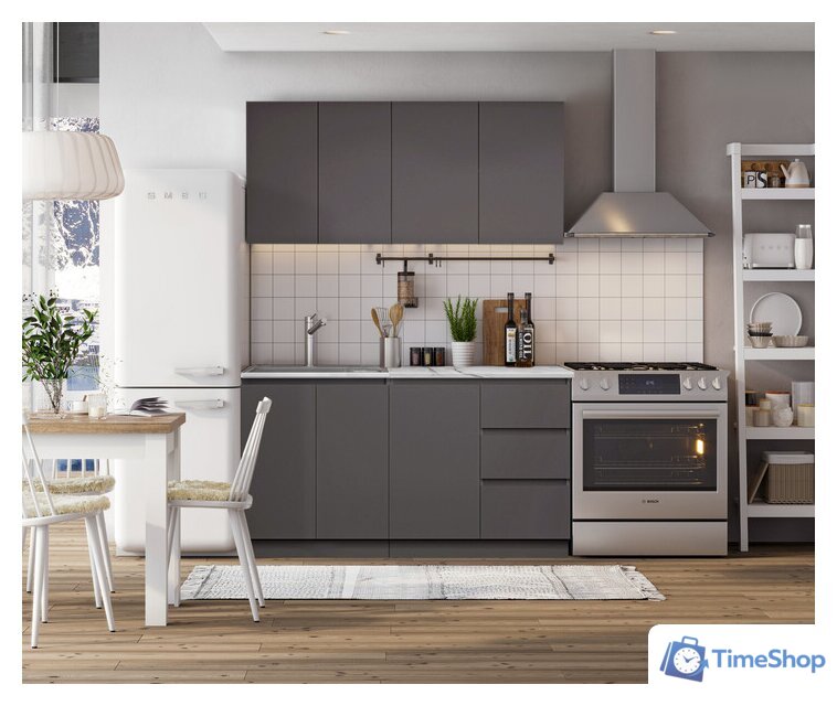 Готовая кухня Артём-Мебель Мэри СН-114 ДСП 1.4м (серый графит) - Изображение №5 — Интернет-магазин Time-Shop